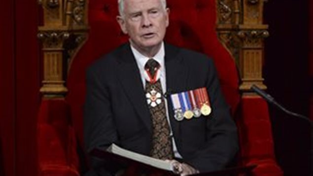 Le gouverneur général David Johnston prononce le discours du Trône