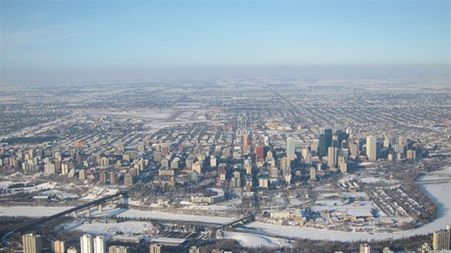 La ville d'Edmonton au mois de janvier.