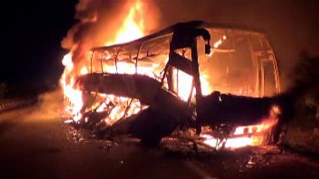 45 personas murieron calcinadas como consecuencia del accidente. 