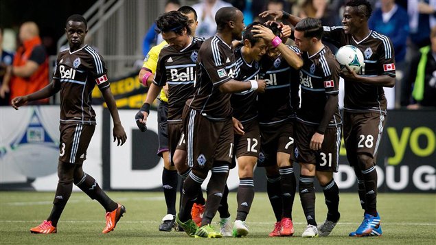 Los Whitecaps de Vancouver celebrando.