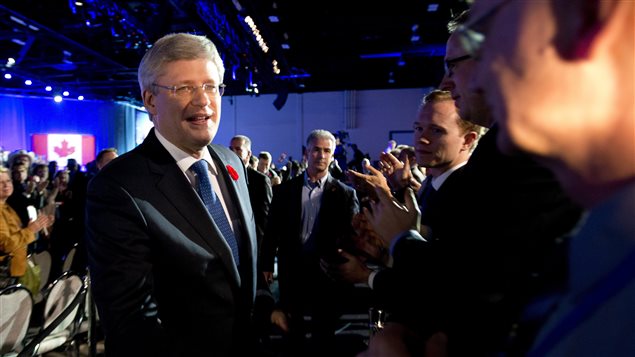 Le premier ministre Stephen Harper au congrès du Parti conservateur, le 1er novembre 2013