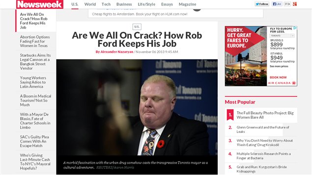 La consommation de crack du maire Rob Ford et son refus de démissionner continue à faire les manchettes un peu partout dans le monde mercredi.