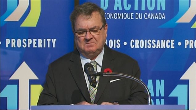 Le ministre fédéral des Finances, Jim Flaherty, il y a deux semaines.