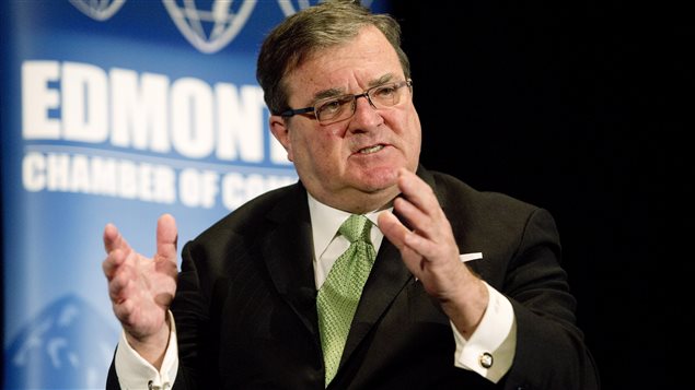 Le ministre canadien des Finances, Jim Flaherty, à Edmonton, le 12 novembre
