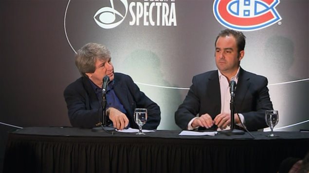 Le président-directeur général de l'Équipe Spectra, Alain Simard, à gauche, et Geoff Molson du Groupe CH