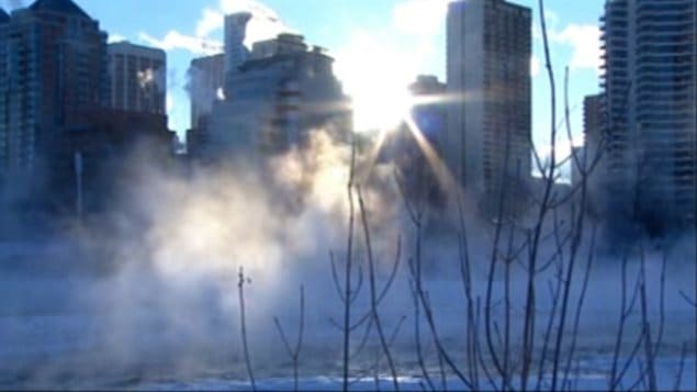 La ville de Calgary en Alberta est elle aussi sous le froid.