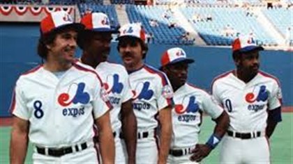 Expos stars from the so-called Team the '80s. From Left to right, Gary Carter, Andre Dawson, Steve Rogers, Tim Raines and Al Oliver. All five started the 1982 All-Star Game at Olympic Stadium. Carter and Dawson are in the Baseball Hall of Fame in Cooperstown, N.Y. Only Carter, naturally, is smiling in the firing-line photo.