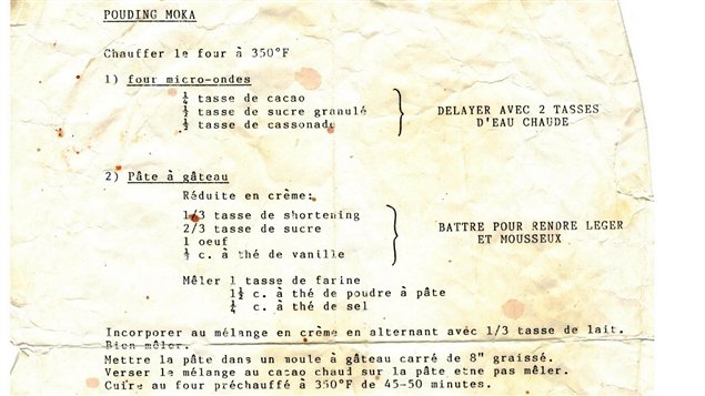 La recette de pouding moka de la mère de la harpiste Valérie Milot La recette de pouding moka de la mère de la harpiste Valérie Milot