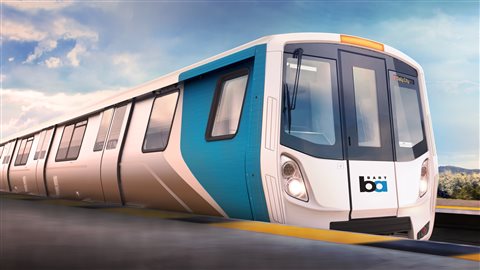 Représentation du train de Bombardier construit pour la société de transport de San Francisco.