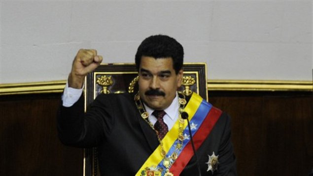 El presidente venezolano, Nicolas Maduro durante su  rendición de cuentas ante la Asamblea Nacional venezolana.