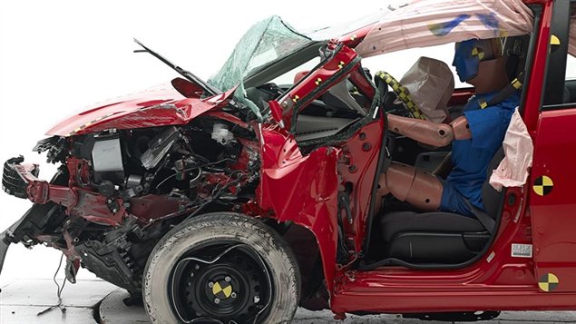 La Honda Fit. L'une des petites autos les moins sécuritaires selon l'Insurance Institute for Highway Safety (IIHS).