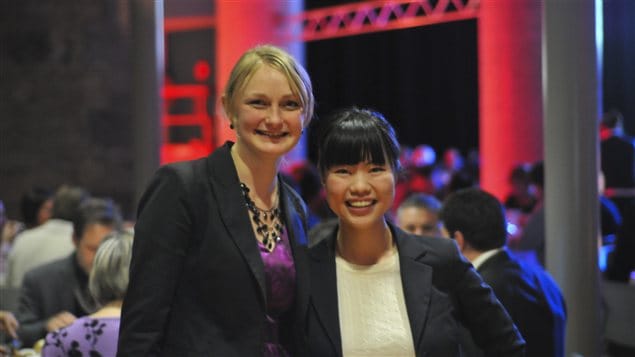 La députée de Terrebonne-Blainville, Charmaine Borg, et la députée de Rivière-des-Mille-Îles, Laurin Liu