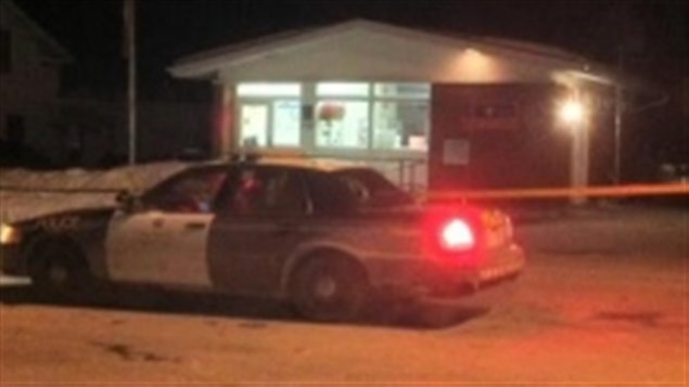 Ontario Provincial Police were stationed at the post office outside the Tamworth, Ont. 