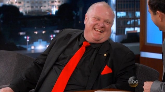 Le maire de Toronto, Rob Ford, était l'invité du talk-show de Jimmy Kimmel lundi soir.