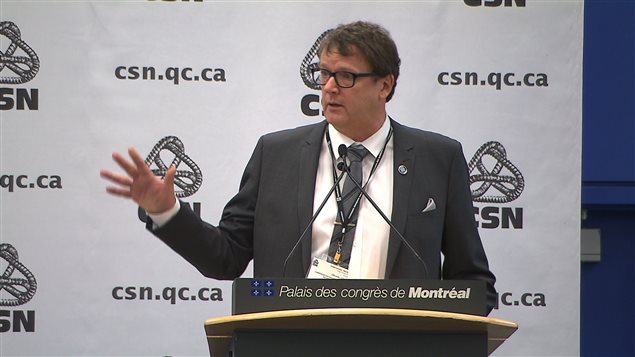 Le président de la CSN, Jacques Létourneau, à Montréal, le 12 mars
