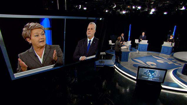 Pauline Marois et Philippe Couillard au débat des chefs