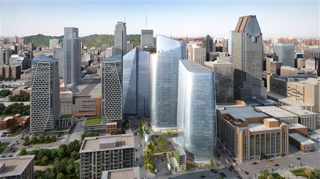 Une maquette du quartier que Cadillac Fairview projette de construire. Une maquette du quartier que Cadillac Fairview projette de construire.