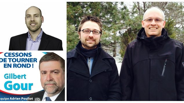 Mathieu Coulombe (Option nationale), Gilbert Gour (Équipe Adrien Pouliot Parti conservateur du Québec), Julien Leclerc et Yves de Repentigny (Parti équitable) Mathieu Coulombe (Option nationale), Gilbert Gour (Équipe Adrien Pouliot Parti conservateur du Québec), Julien Leclerc et Yves de Repentigny (Parti équitable)