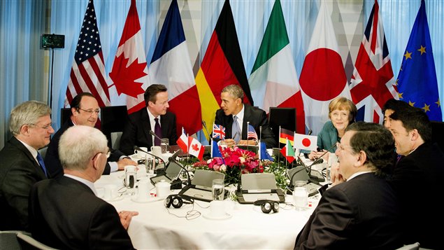 参加海牙核安全峰会的G7首脑们。