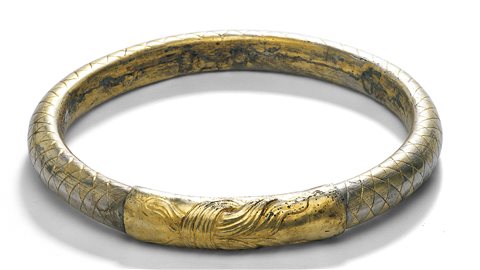 Diadème en argent plaqué d’or provenant de la tombe de Philippe II de Macédoine, Vergina, vers 340–300 avant notre ère.