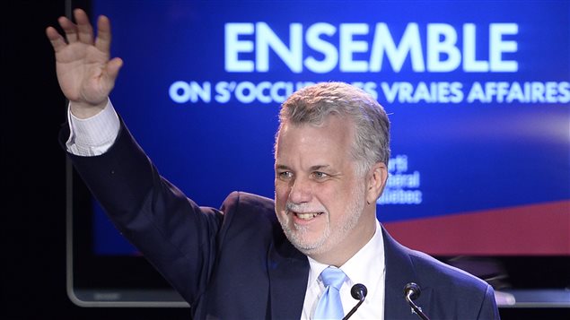 Le prochain premier ministre du Québec, Philippe Couillard, lundi soir, à Saint-Félicien