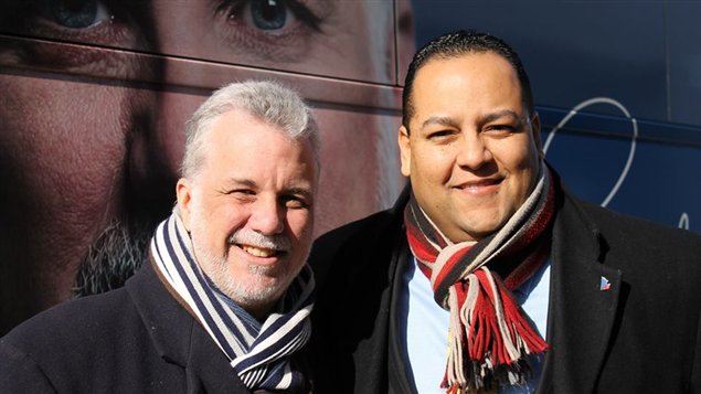 Philippe Couillard, Primer ministro electo de Quebec y Saul Polo, diputado electo de Laval des Rapides