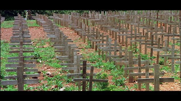 Cimetière de croix au Rwanda 