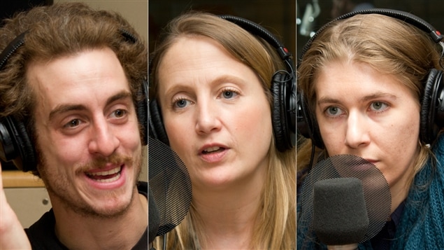 Le rappeur Ogden Ridjanovic et les auteures Rafaële Germain et Claire Legendre. Le rappeur Ogden Ridjanovic et les auteures Rafaële Germain et Claire Legendre.