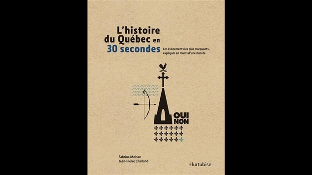 Couverture de <i>L'histoire du Québec en 30 secondes</i>, de Sabrina Moisan et de Jean-Pierre Charland, publié aux éditions Hurtubise. Couverture de <i>L'histoire du Québec en 30 secondes</i>, de Sabrina Moisan et de Jean-Pierre Charland, publié aux éditions Hurtubise.