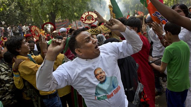Un partisan du nouveau premier ministre indien, Narendra Modi. Un partisan du nouveau premier ministre indien, Narendra Modi.