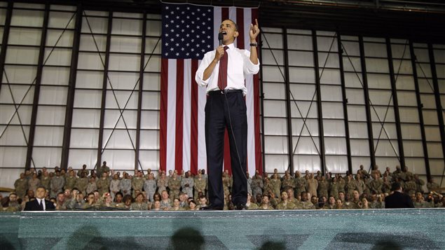 Barack Obama lors d'une visite en Afghanistan en 2012