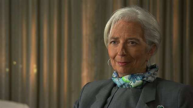 Anne-Marie Dussault s’entretient avec la présidente du Fonds monétaire international, Christine Lagarde.