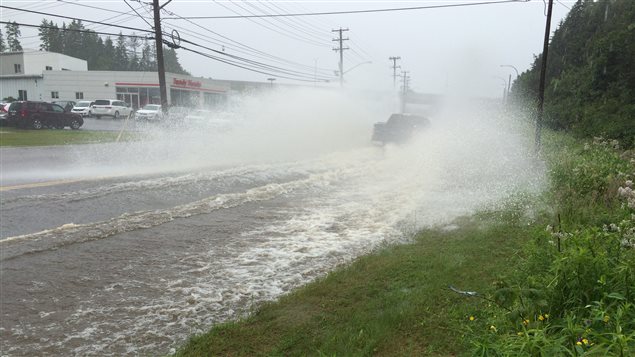 La tempête Arthur a causé des inondations dans la régions de Saint-Jean, au Nouveau-Brunswick.