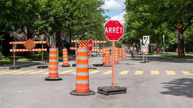 Obra vial en Montreal.