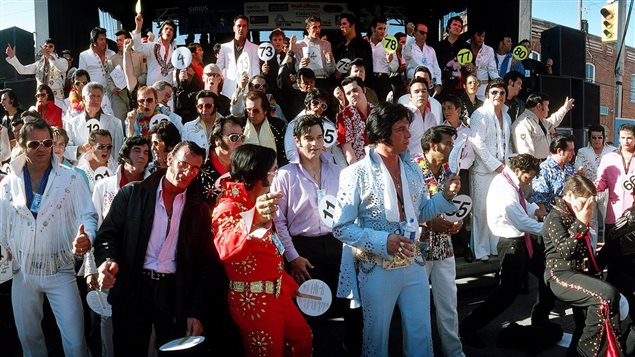  "The Largest Number of Elvis Tribute Artists Performing the Same Song on the Same Stage at the Same Time" at the Sirius Satellite Radio Collingwood Elvis Festival, July 28, 2006, in Collingwood, Ontario