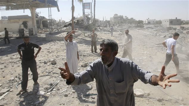 آثار القصف على غزة