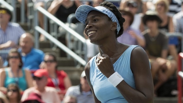 Venus Williams on the court at the Rogers Cup Women's Tennis Tournament in Montreal.