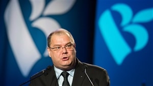 Mario Beaulieu lors de son élection à la tête du Bloc québécois, en juin 2014.