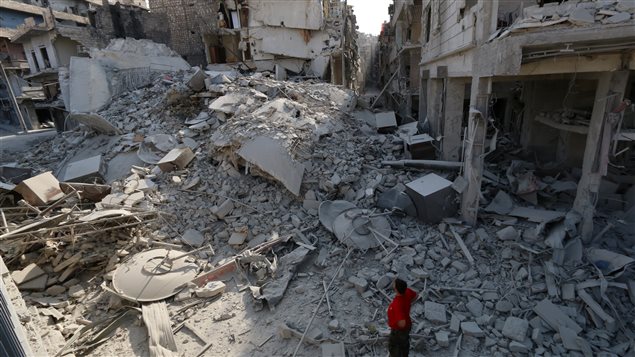 آثار المعارك في حلب