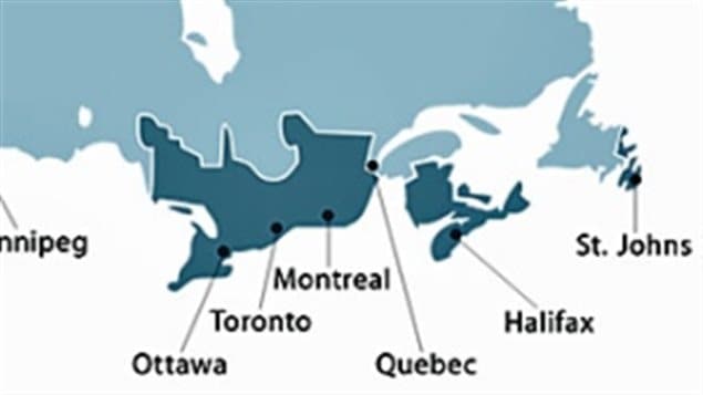 La carte du Canada présentée par Apple.