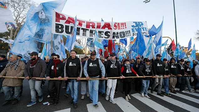 Manifestación en Argentina contra fondos buitre