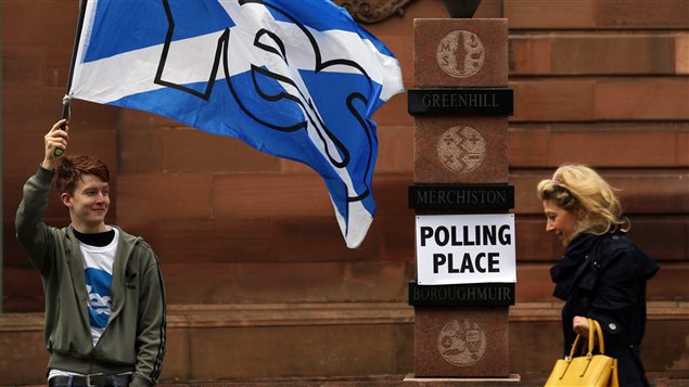 Un partidario de la independencia escocesa en Edimburgo, el 18 de septiembre de 2014.