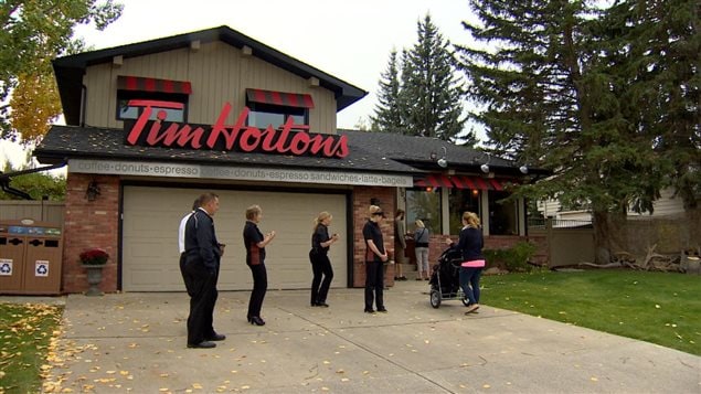 Restaurant Tim Hortons dans une maison de Calgary en Alberta.