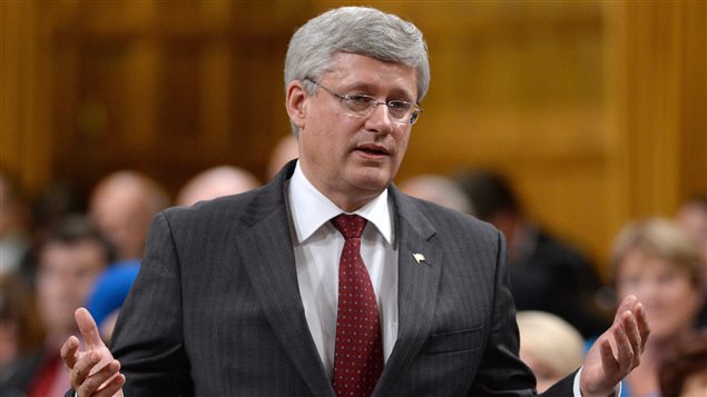 رئيس الحكومة الكندية ستيفن هاربر أمام البرلمان أمس