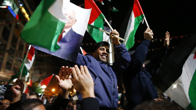 من احتفالات رام الله عقب قبول فلسطين دولة مراقب في الأمم المتحدة في 29 تشرين الثاني (نوفمبر) 2012