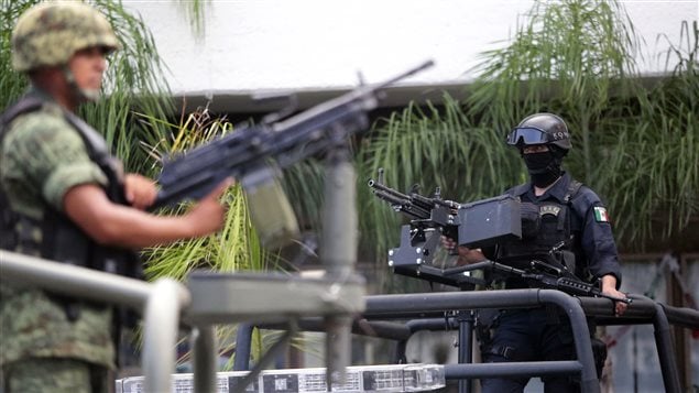 Militares mexicanos en Iguala, México.