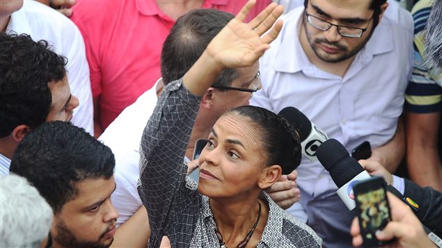 La candidata presidencial derrotada en la primera vuelta, Marina Silva del PDB.