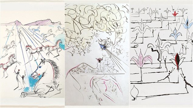 Trois gravures de Salvador Dalí présentées à l'occasion de l'expo-vente La collection Argillet, à la galerie d'art Ambiance, à Montréal Trois gravures de Salvador Dalí présentées à l'occasion de l'expo-vente La collection Argillet, à la galerie d'art Ambiance, à Montréal