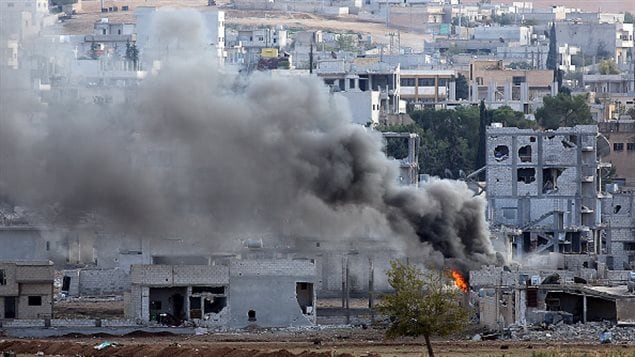 Kobané (Ain Al Arabe), le 1er novembre, lors de combats entre les djihadistes de l’EI et des milices armées.