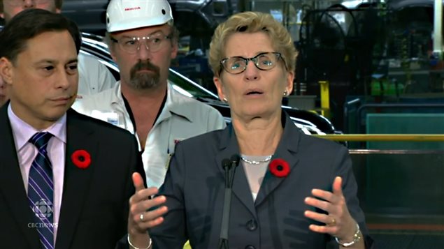 Ontario Premier Kathleen Wynn announcing Ontario's contribution to Honda investment in three car plants north of Toronto